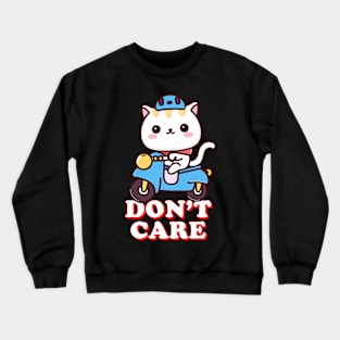 Cute Cat on a Bike Funny Design Crewneck Sweatshirt